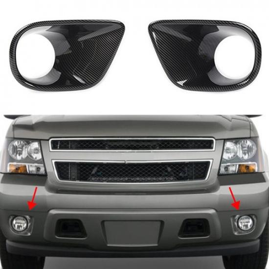 2Pcs Front Fog Light Frame Trim Covers Bezel For Chevy Avalanche & Tahoe 2007-13