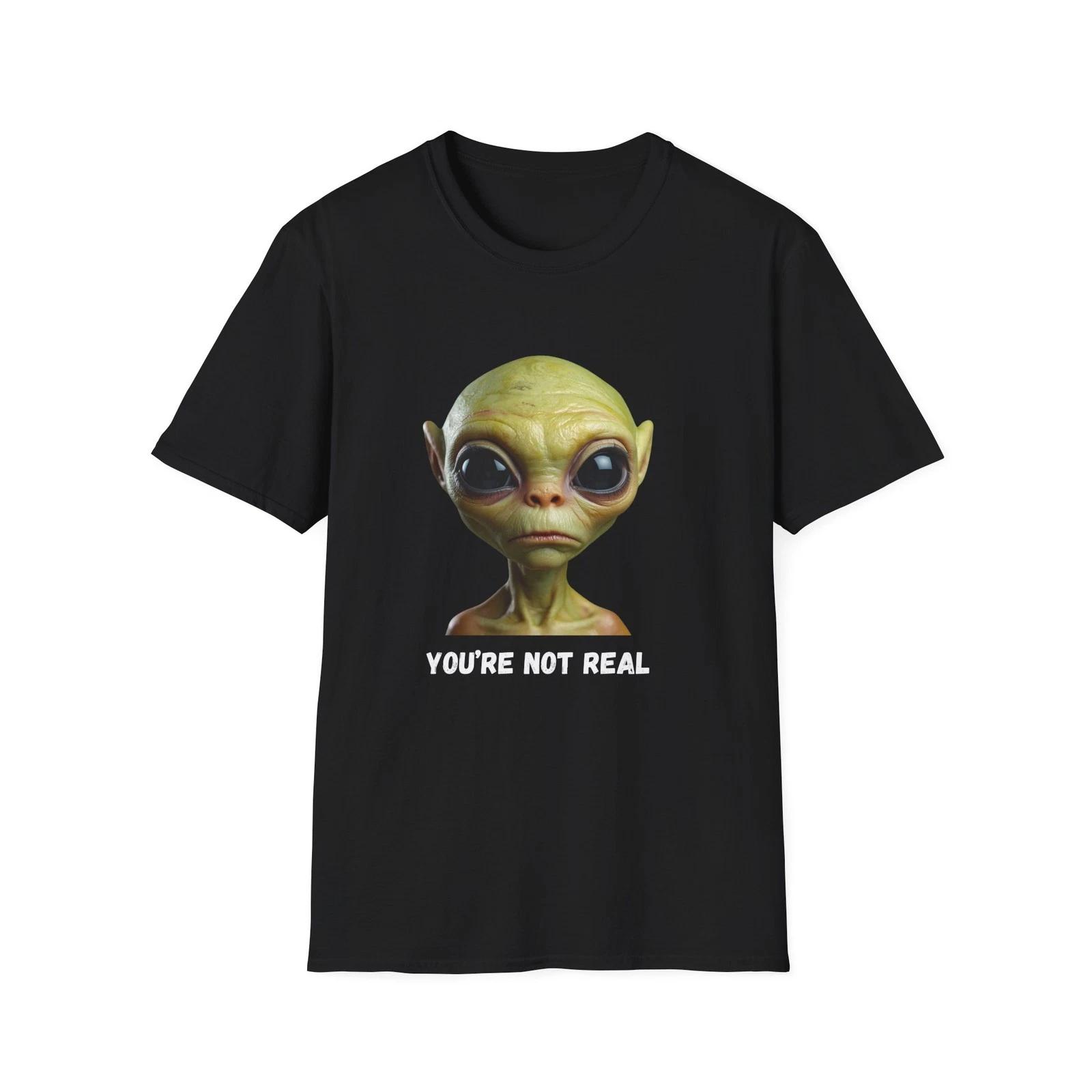 Alien Face  You’re Not Real  Children s Children s T  Children s T-shirt | Funny Sci-Fi Graphic Tee 120
