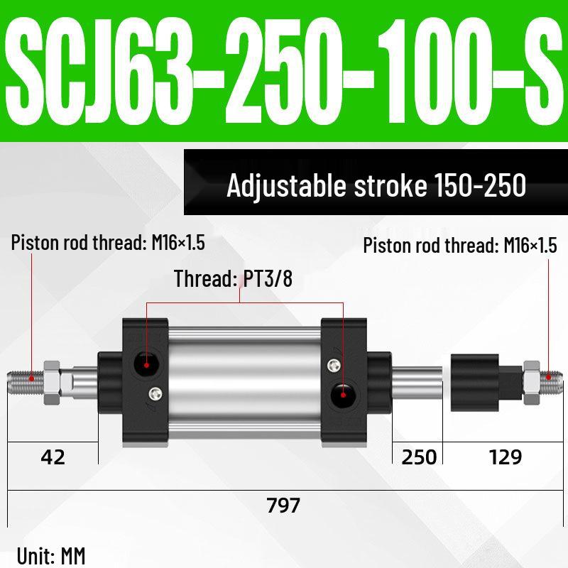 SCJ Adjustable Stroke High Thrust Pneumatic Cylinder SCJ32-160