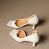 2025 new French retro square head thin heel open-toed sandals women's versatile fashion foreign high heels
