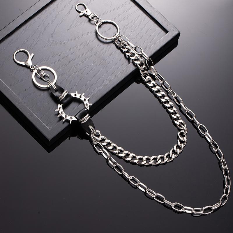 Modische Jeans-Kette mit Nieten Retro Cool Metall Punk Hüftkette Rock Hip Hop Persönlichkeits-Accessoires