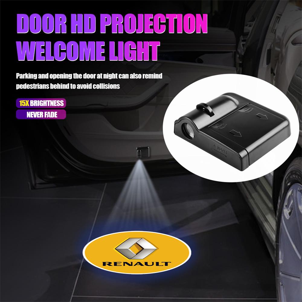 1/2pcs Led Car Door logo Welcome Light For Renault Kwid Clio Megane DACIA Fluence Scenic Loguna Duster Logan Twingo Teizy Kangoo HH8