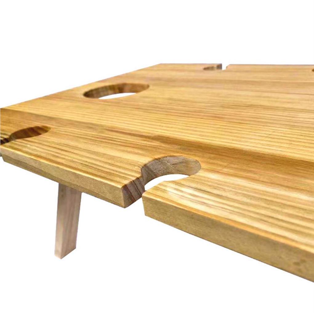 Picnic Wine Foldable Table Portable Solid Color 5 Slot Outside Camping Hiking Barbecue Desk Furniture Accessories