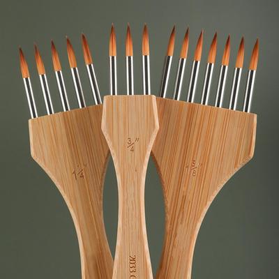 3PCS Professional Art Paint Brushes Set Nylon & Wool Blend for Oil, Watercolor & Texture Painting On Canvas, Fabric & Pottery