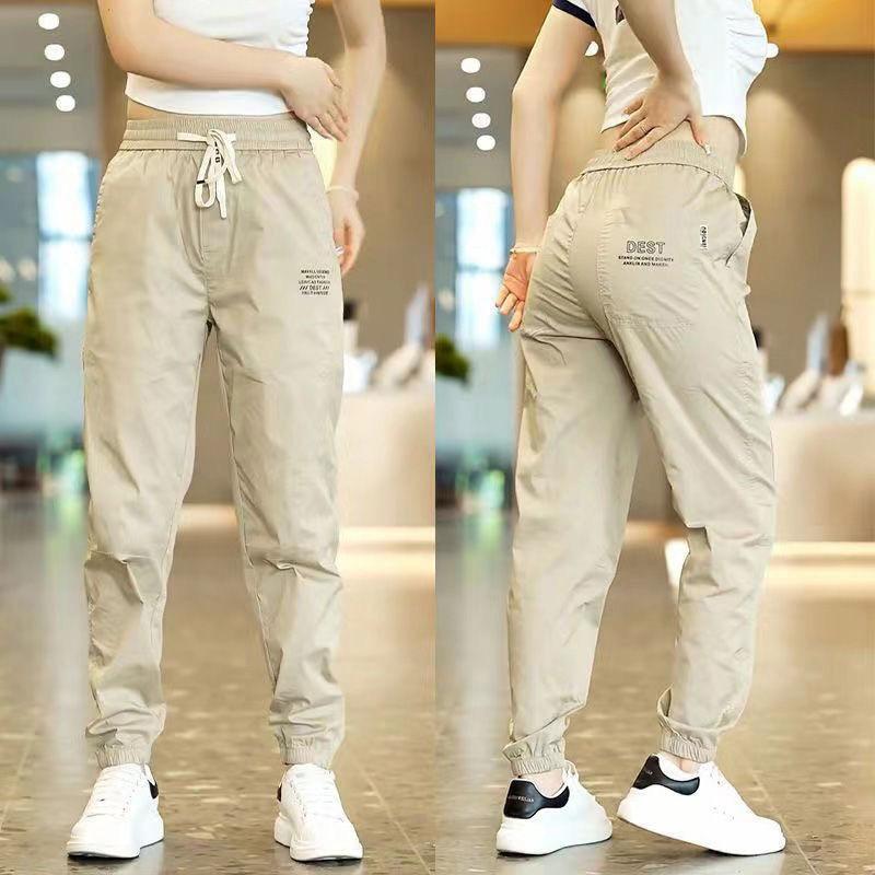 

Брюки женские, летние тонкие быстросохнущие брюки, свободные новые повседневные брюки, облегающие спортивные брюки женские 5XL хаки