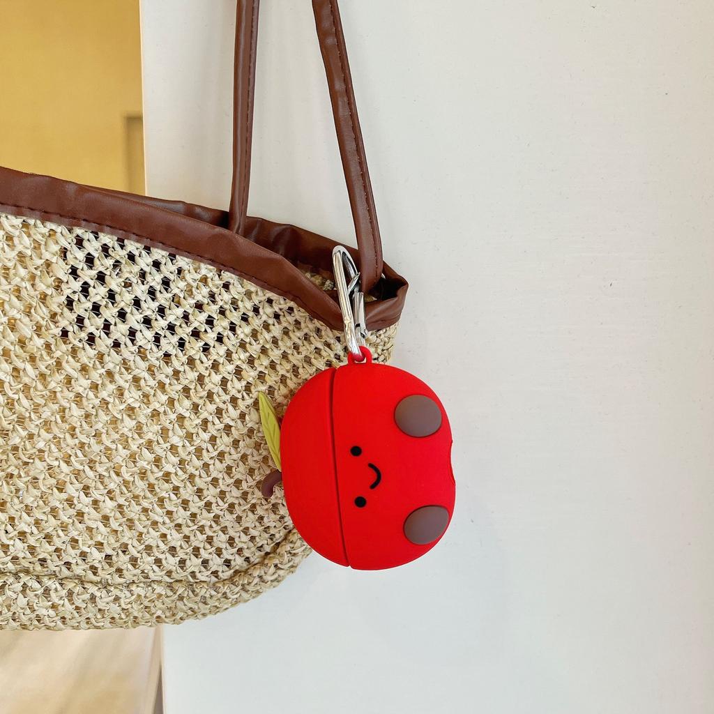 Cute Red Apple AirPods Pro Apple Bluetooth earphone case 1/1/1 generation cartoon silicone protective case is compatible