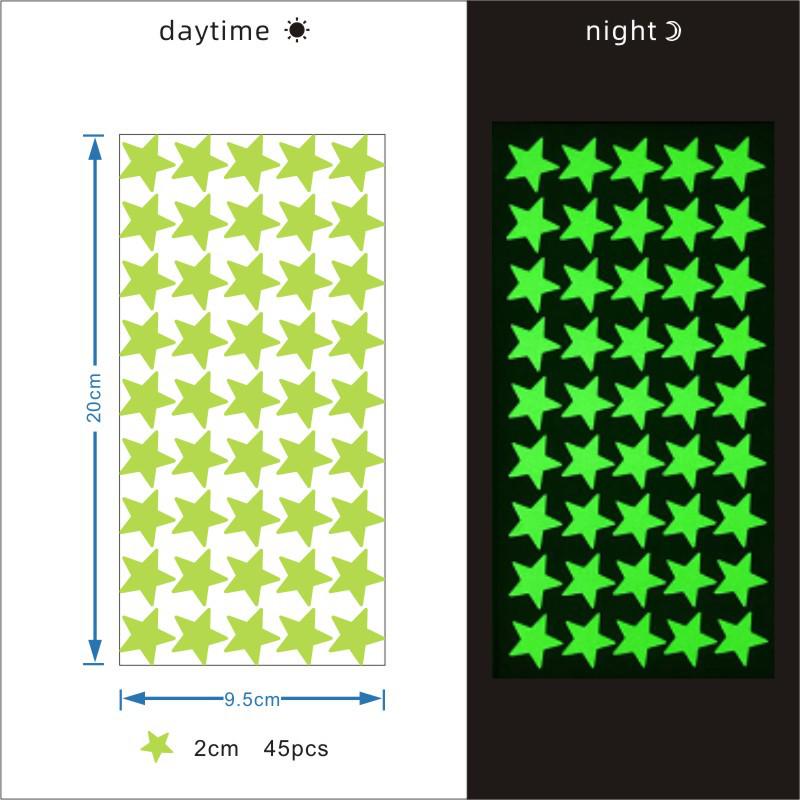 Φωτεινά Φθορίζοντα Αυτοκόλλητα Αστέρια και Κουκκίδες για Διακόσμηση Παιδικού Δωματίου