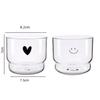 300ml Glasbecher Liebe Lächeln Wasserflasche Café Dessert Milchkaffeebecher Große Kapazität Transparent Hitzebeständig Teetasse