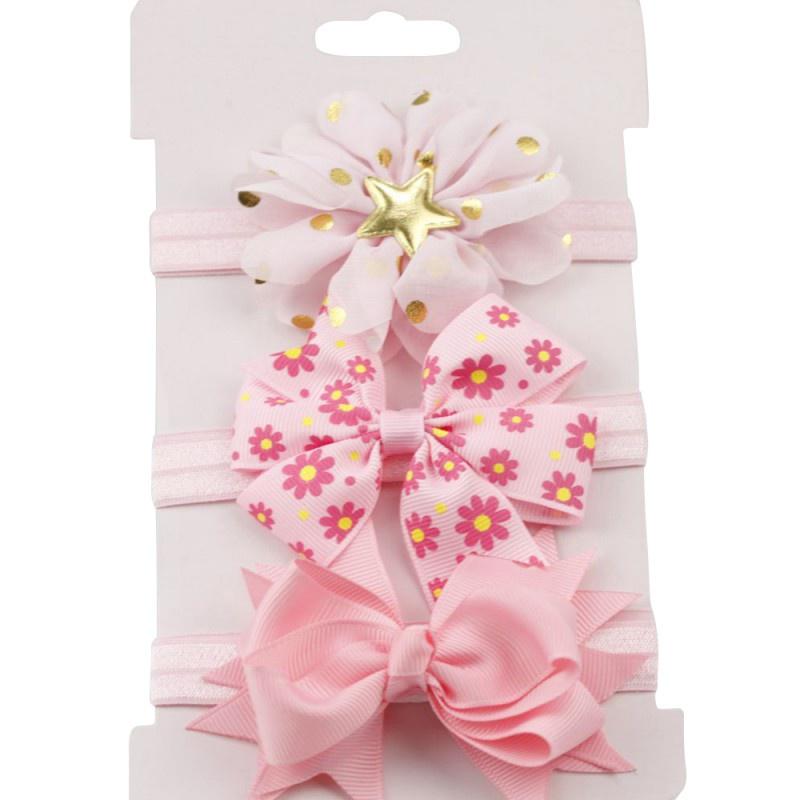 3pcs Elastic Princess Headbands Children Skinny Stretchy Bowknot Elastic Hair Band