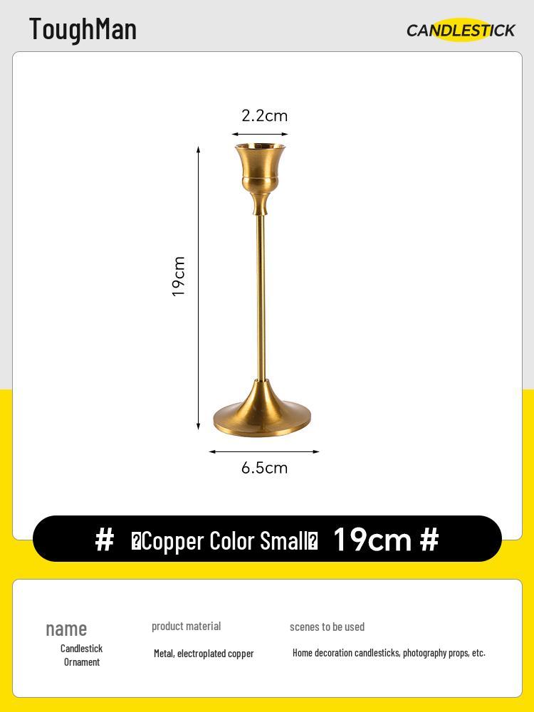 Gold Spiral Candlestick for Romantic Candlelight Dinner - Long, Smokeless, White Candle
