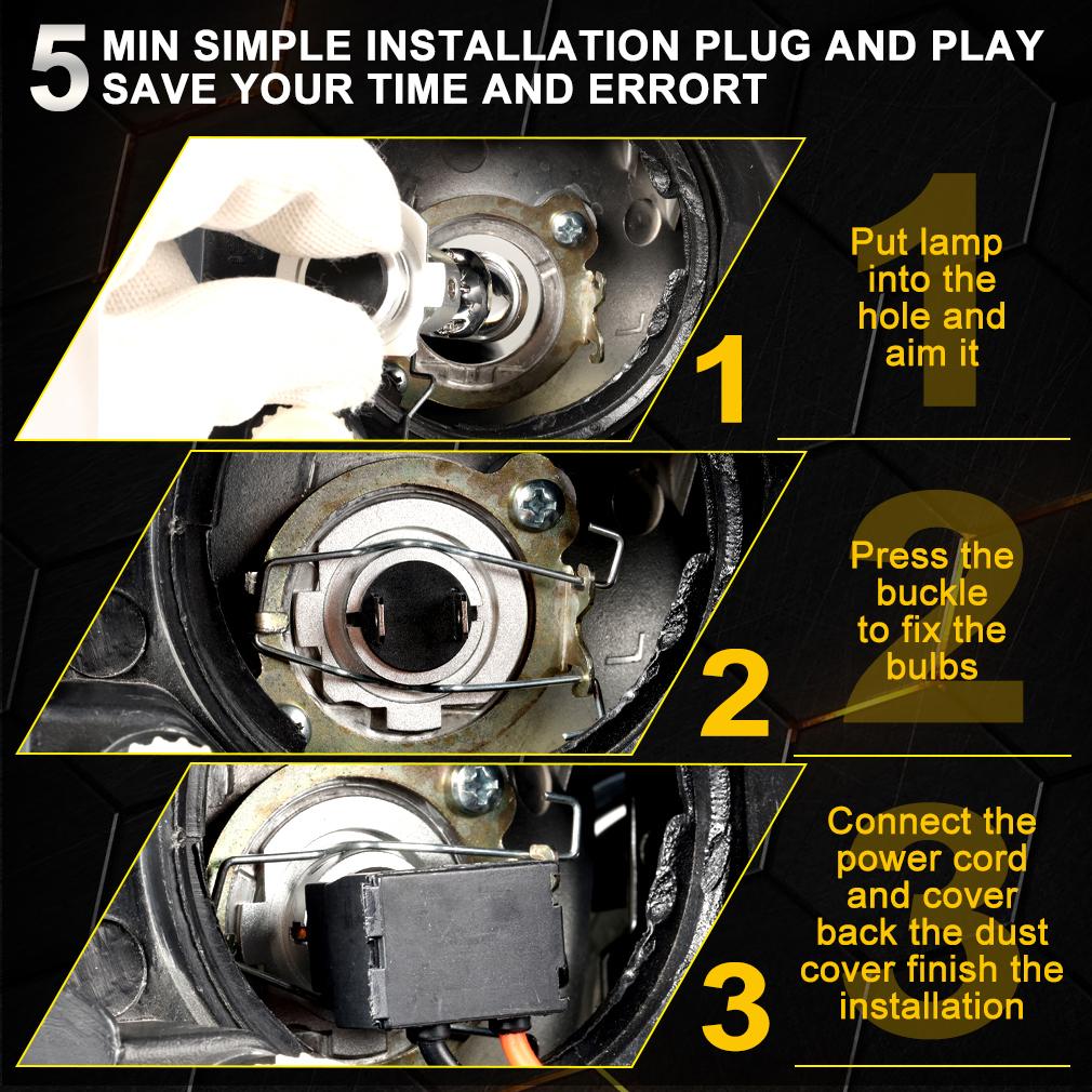2 шт. H7 світлодіодні лампи для фар проектора 1:1 LED Проектор Бездротовий Міні Об'єктив 30000Лм 100Вт Автомобільний Plug&Play Турбо Лампа 6500К Білий LHD