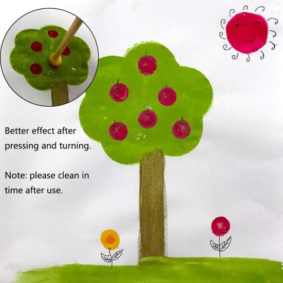 40Pcs/Set Round Foam Sponge Paint Brush Kids DIY Drawing Tools Painting Toy