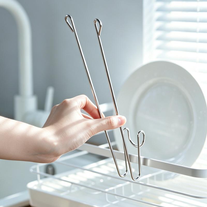 Kitchen Glove Drying Rack With Cup Hooks, Stainless Steel Drain Storage Organizer, Multifunctional Kitchen Utensil Drying Tool