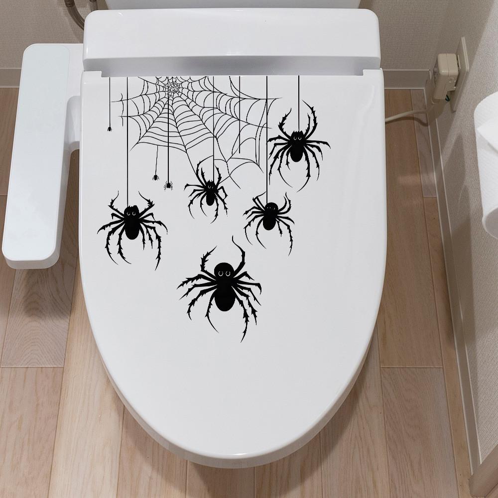Web Halloween Spider Toilet Sticker Decor For Living Room Bedroom And Entryway