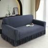 Jacquard Solid Color Sofa Cover With Skirt Non-slip Stretch Couch Cover for Bedroom Office Living Room Home Decor