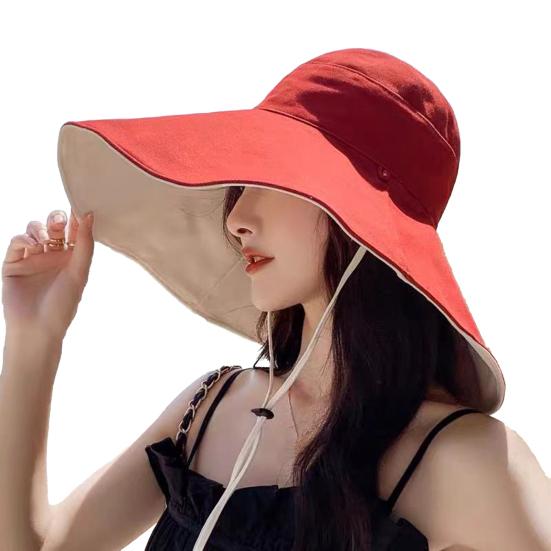 Sun Hat Wide Brim Double Layer Sun Protection Adjustable Strap Fisherman Hat Lightweight Summer Outdoor Cap 1pc