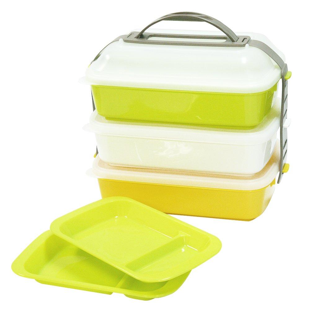 

Friends Lunch Lunch Box Tray Set Olive 3-Tier 6-Piece
