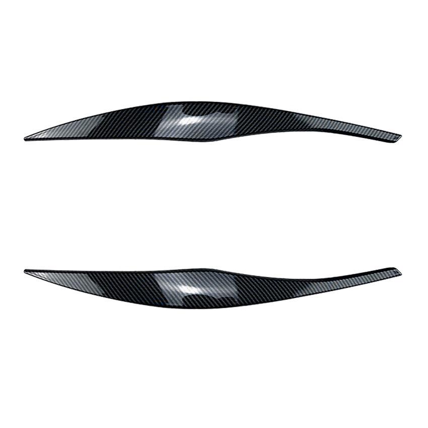 

Black Front Headlight Cover Garnish Strip Eyebrow Cover Trim Sticker Glossy For BMW 3-Series 2005-2012 E90 E91 320I 330I