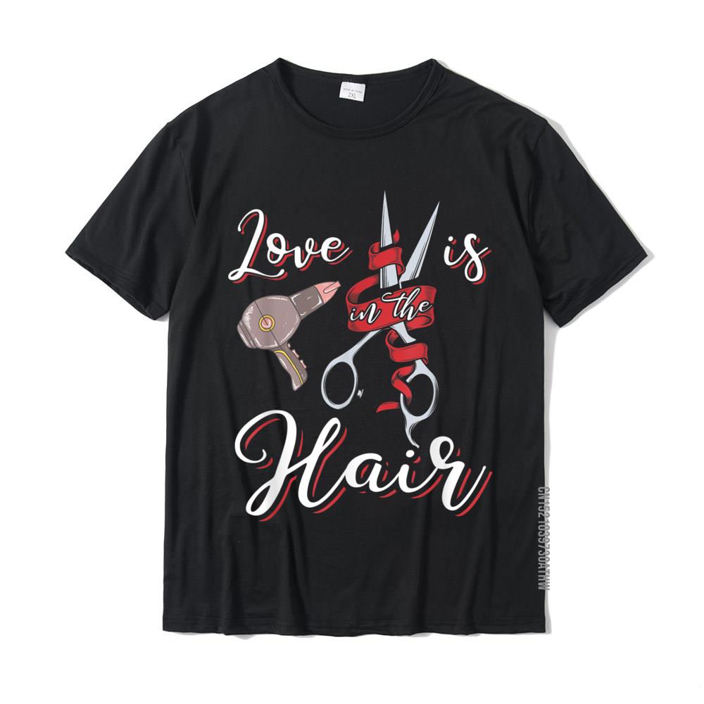 

Funny Hairdresser Shirt Love Is In The Hair Humor Gift T-Shirt Normal T Shirt For Men Cotton Tees Casual Family 2XL чорний