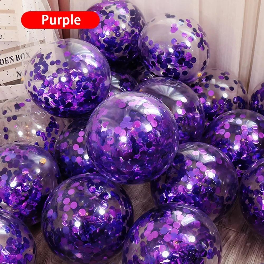 12-calowy lateksowy przezroczysty balon z konfetti w kształcie gwiazdek, metaliczne balony foliowe z konfetti, deszcz konfetti, dekoracja na przyjęcie urodzinowe, ślub