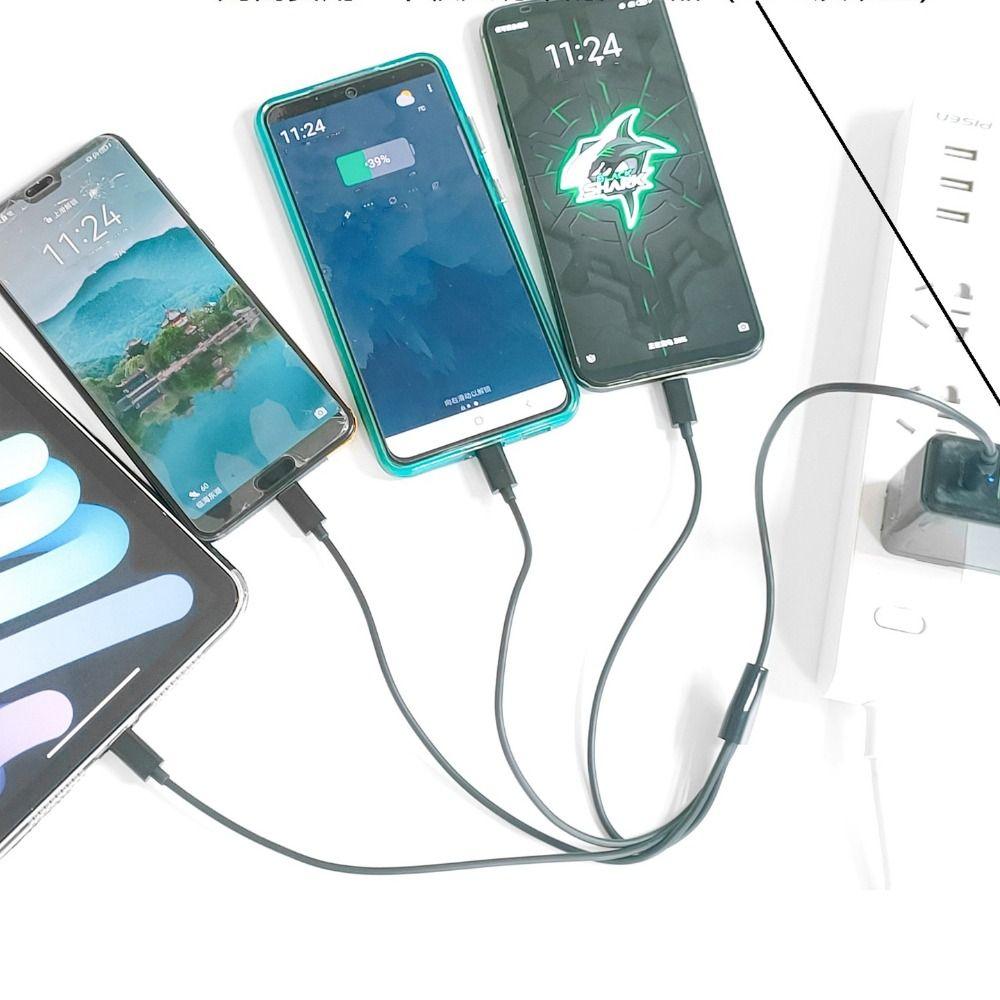 Splitter Cable USB  To 4 Port Type C Cable Type C To 4 Type C Wire Power Supply Cord Charger Cable