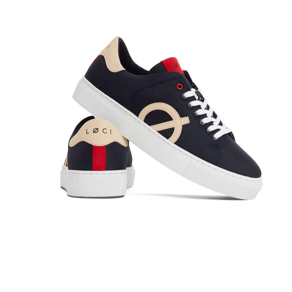 Loci Nine Vegan Sneakers Navy/Beige/Red Lc-009-026