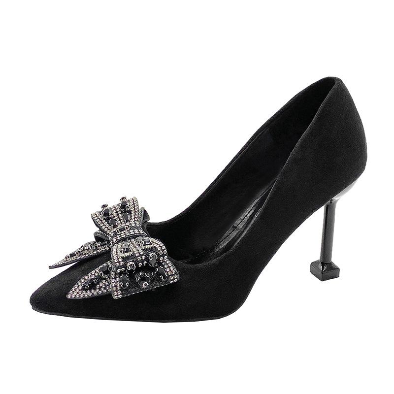 

2024 новые черные французские туфли на высоком каблуке модные легкие роскошные вечерние платья свадебные фотографии свадебные туфли на шпильках модные туфли женские 39