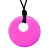 Mom Round Pendant Necklace Baby Teething Nursing Bite Chew Soft Silicone Teether Toy