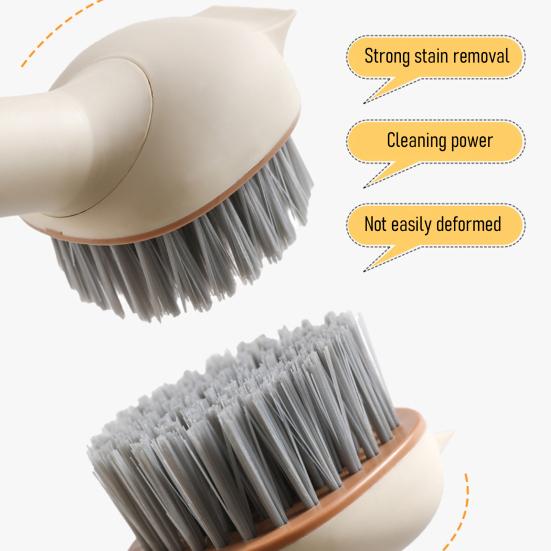 Pot Brush with Large 6-Level Adjustable Rotating Head Multi-Surface Angle 360-Degree Brushing Surface Cleaning Kitchen Brush