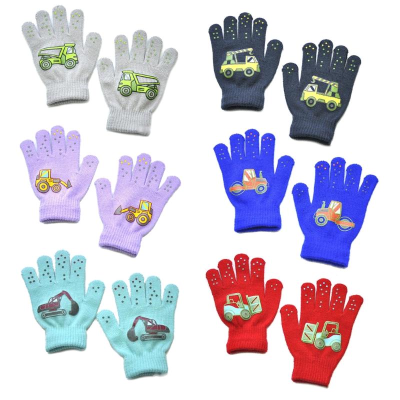 Outdoor Reiten Warme Handschuhe Weiche Elastische Gestrickte Vollfingerhandschuhe für Mädchen Jungen Süße Handschuhe in Bonbonfarben