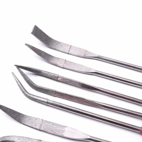Wolfride Diamond File, 3mm Diameter x 140mm Length, Set of 10, for Plastic Models, Metal Models, Woodworking, Kintsugi, Rust Removal, Polishing, and S