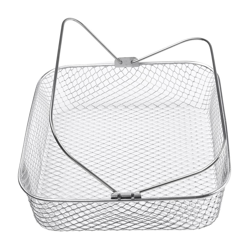 1 Pcs Square Stainless Steel Air Fryer Basket For 5.8QT 6QT Air Fryer Accessories Food Frying Basket For Baking Cooking Tool