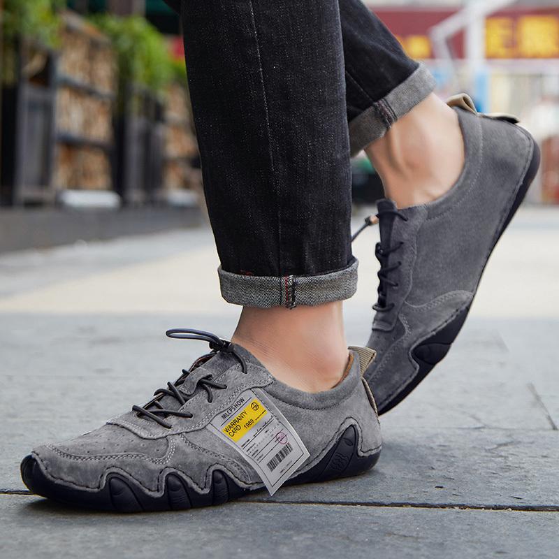 New 2024 Fashion Handmade Leather Casual Men Shoes Design Fall Sneakers Man Loafers Breathable Soft Flat Shoes Driving Shoes