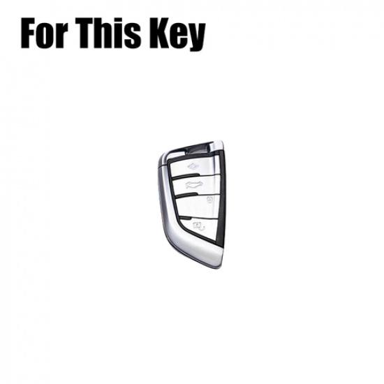 Aluminum Alloy Leather Car Key Case Cover For BMW 6 7 F15 X2 X3 X4 X5 X5M X6 X7