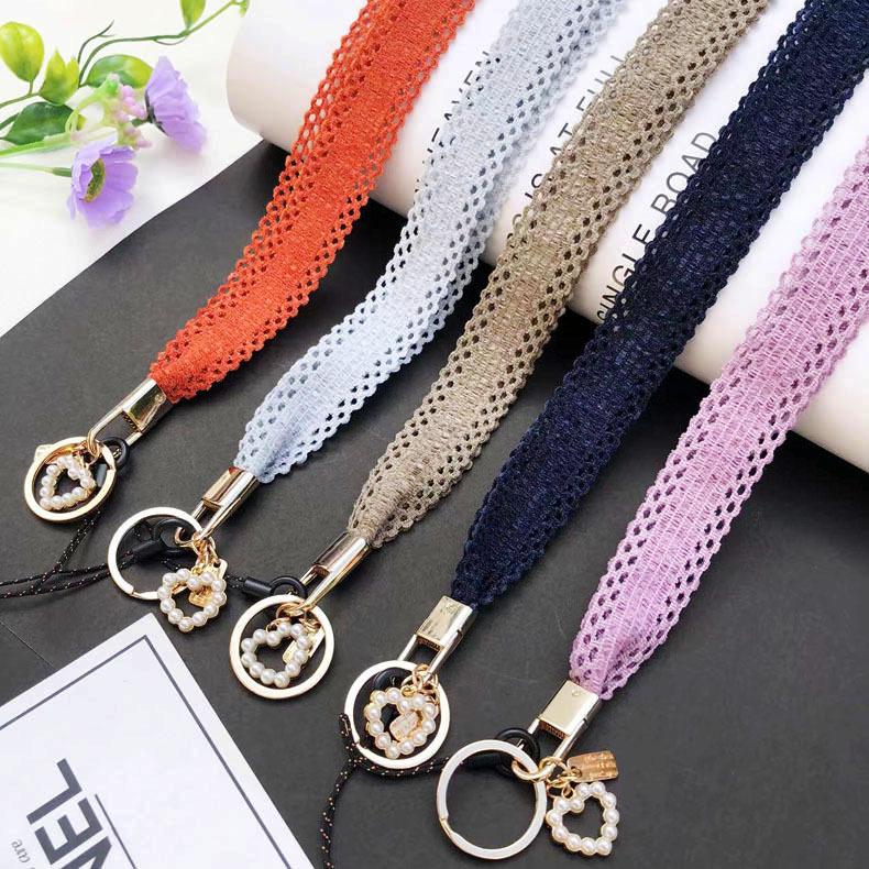 Korean Style Pearl Heart Pendant Phone & ID Lanyard for Women