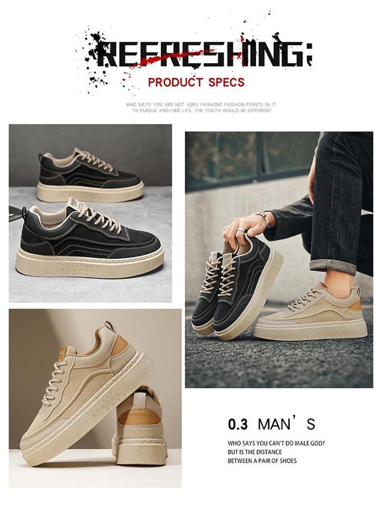 European Men's Thick-Soled Casual Sneakers - High-End, Cool, Versatile, Trendy Shoes for Spring and Autumn