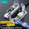 Shanze High-Performance Gold-Plated Shielded RJ Connector CAT6A/7/8, 10G, No-Punch Crystal Head