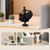 Geometric Faceted Dancer Figurine, 3D Printed Black Ballet Dancer Statue, Modern Ballerina Sculpture for Home Shelf Table Decor