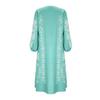 Women Summer Bohemian Floral Print Maxi Dress Deep V Neck Long Sleeve Oversized A Line Flowy Hem Retro Beach Vacation Tassel Dress