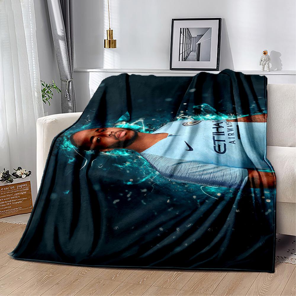 Man City Player Celebration Blanket Ultra-Soft Suitable for Seaside Bed Picnics for All Occasions Playful Design