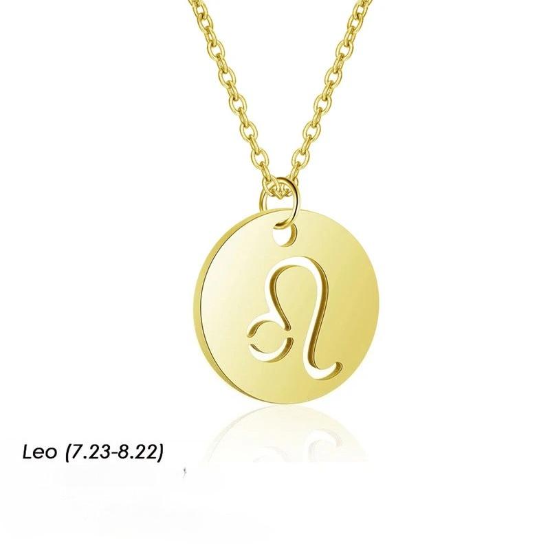 12 Constellation Necklaces for Women Girl Zodiac Sign Gold Color Pendant Necklace Aries Leo 12 Constellations Jewelry