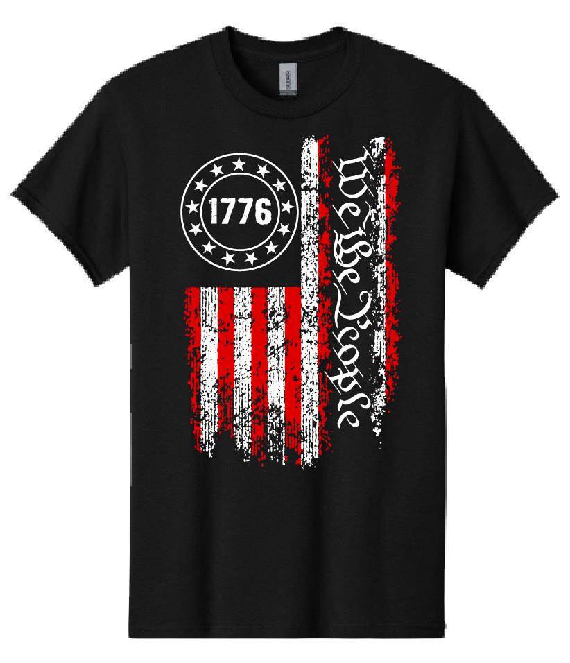 Betsy Ross 1776 13 Star American Flag Black T-Shirt 2024 Election Republican Unisex T-Shirt XXXL