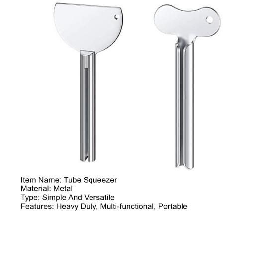 2Pcs Stainless Steel Toothpaste Squeezer Metal Paint Cream Cosmetic Tube Squeezer Key Roller