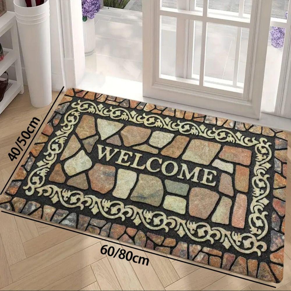Non-Slip Semi-Circular Carpet Anti-fouling Welcome Mat New Door Mat  Home Decorative