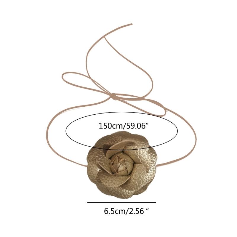 Vintage Flüssigmetall Blume Choker Halskette Langer Spitzenkragen Choker Temperament Halsband Schmuck Schlüsselbeinkette Halskette
