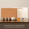 Dunhuang Silver-Inlaid High-End Retro Kung Fu Tea Set: Light Luxury Chinese-Style Tea Brewing and Drinking Gift Box