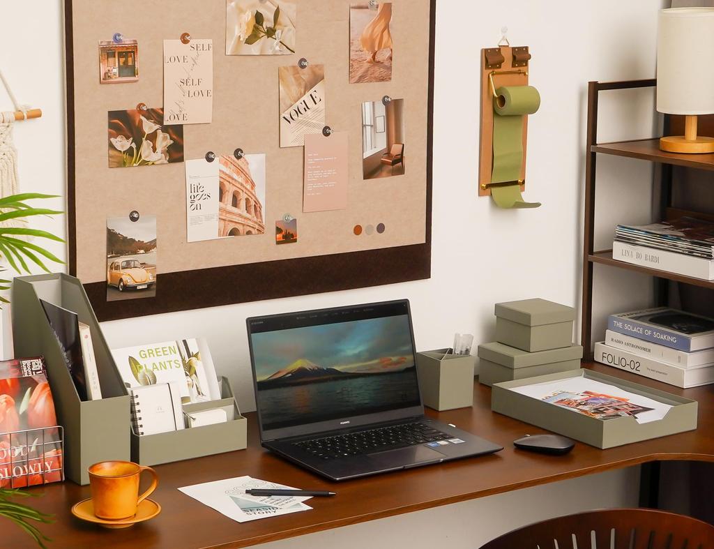 TENKU PAPER Desk Storage Tabletop Gray Paper Stationery Storage Case Pen A4 File Organizer Stylish and Simple for Working from Home or in the Office