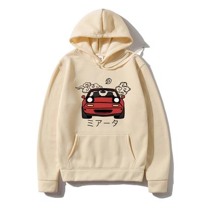 Anime Initial D Mikina s kapucí JDM Japanese Automotive Miata MX5 Potištěná Hoody Dámské Mikiny s výstřihem Unisex Pulovry Unisex Oblečení