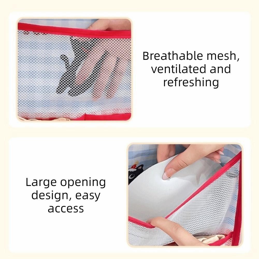 Wall Mounted Hanging Storage Mesh Bag Large Capacity Space Saving Underwear Socks Storage Bag Folding Breathable