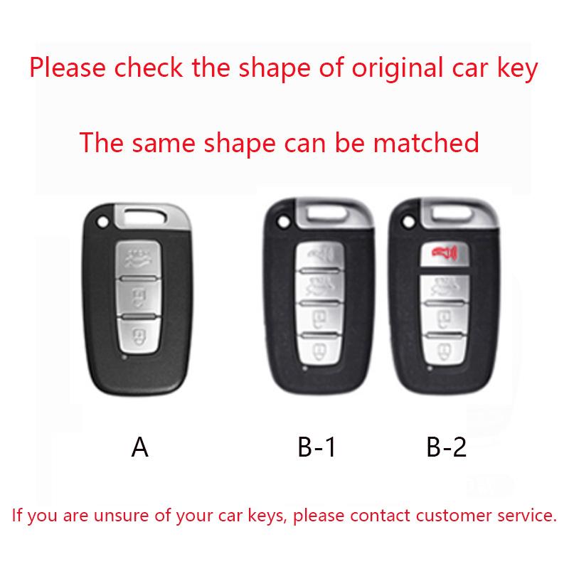 Car Remote Key Case Cover for Hyundai Genesis Coupe Sonata Ix35 for KIA Forte Sportage K2 K5 New Alloy Leather Auto Accessories